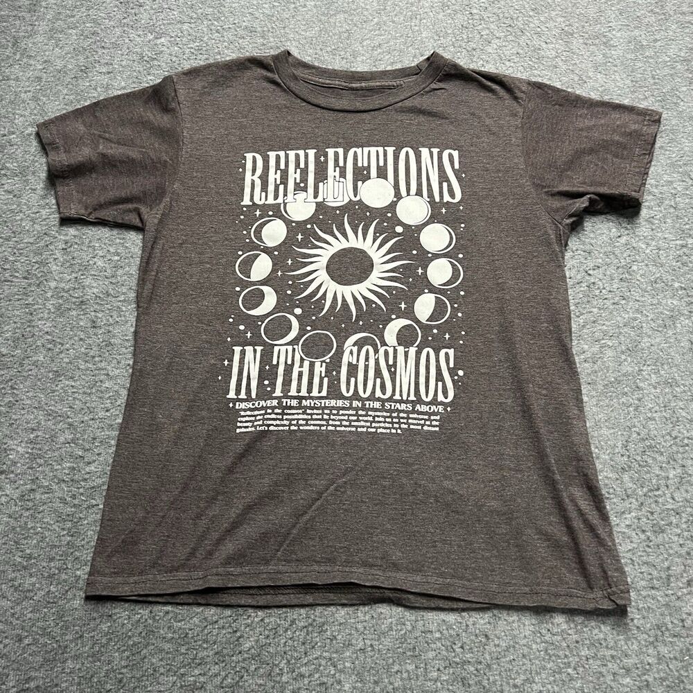 Flatbush Deli Shirt Men Medium Brown Heathered "Reflections in the Cosmos" Stars